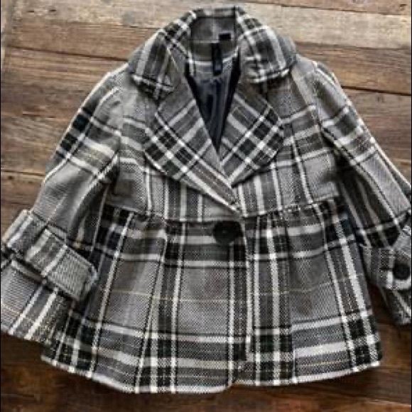 Plaid peplum jacket - Picture 1 of 2